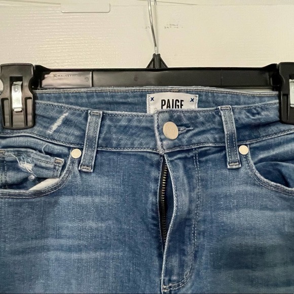 Paige Womens Size 26 Hoxton Ankle Jeans Medium Wash Light Distressing - Picture 3 of 7